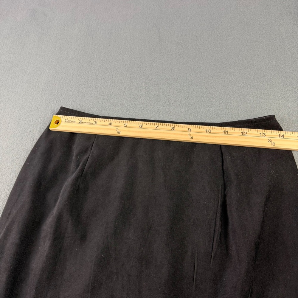 Brett Alixander Black Faux Suede Pencil Skirt Size 8 Back Vent Mini Skirt - Picture 3 of 7